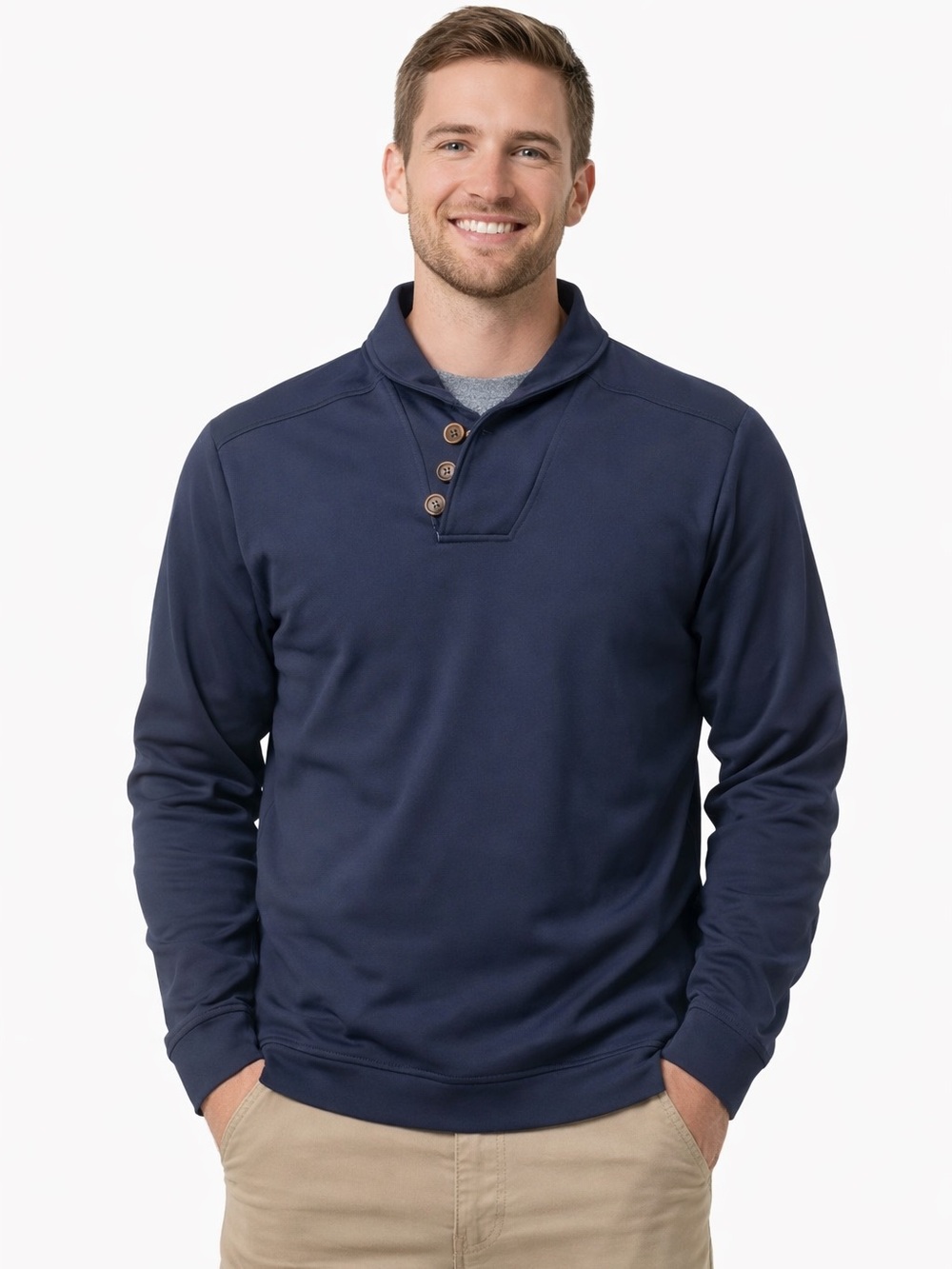 Tommy Bahama Navy pullover with Subtle Logo Patch